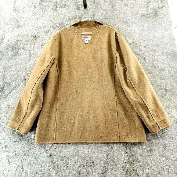 The Pendleton Check Wool Jacket Reversible Womens‎ XL Tan Plaid Button Closure - Picture 6 of 8